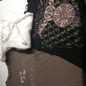 2 tees & 1 hooded sweatshirt > New & Great condition